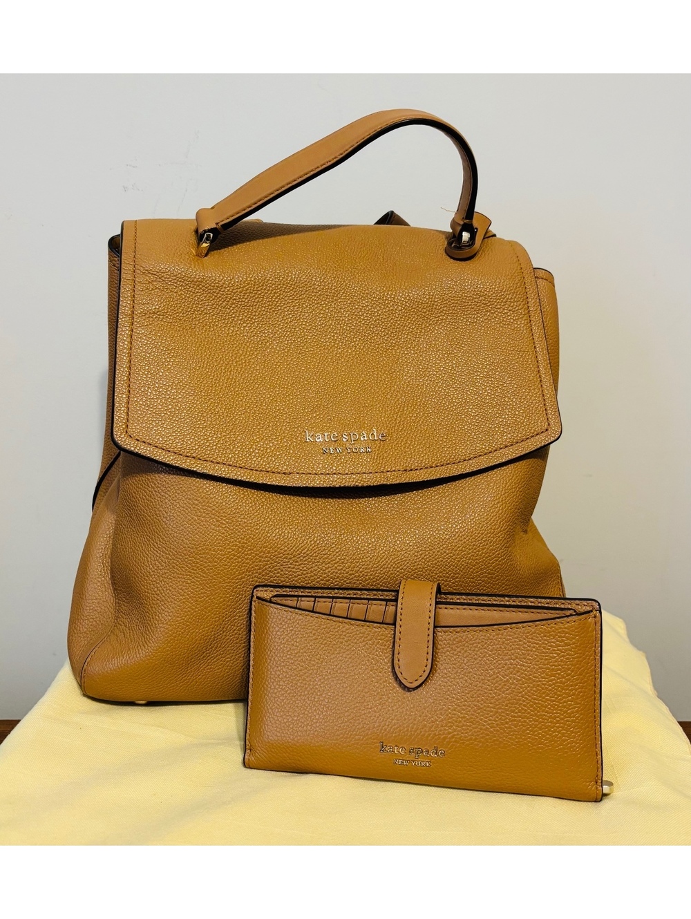 Kate Spade Thompson Backpack & Matching Hudson Bifold Wallet Set Pebbled Leather